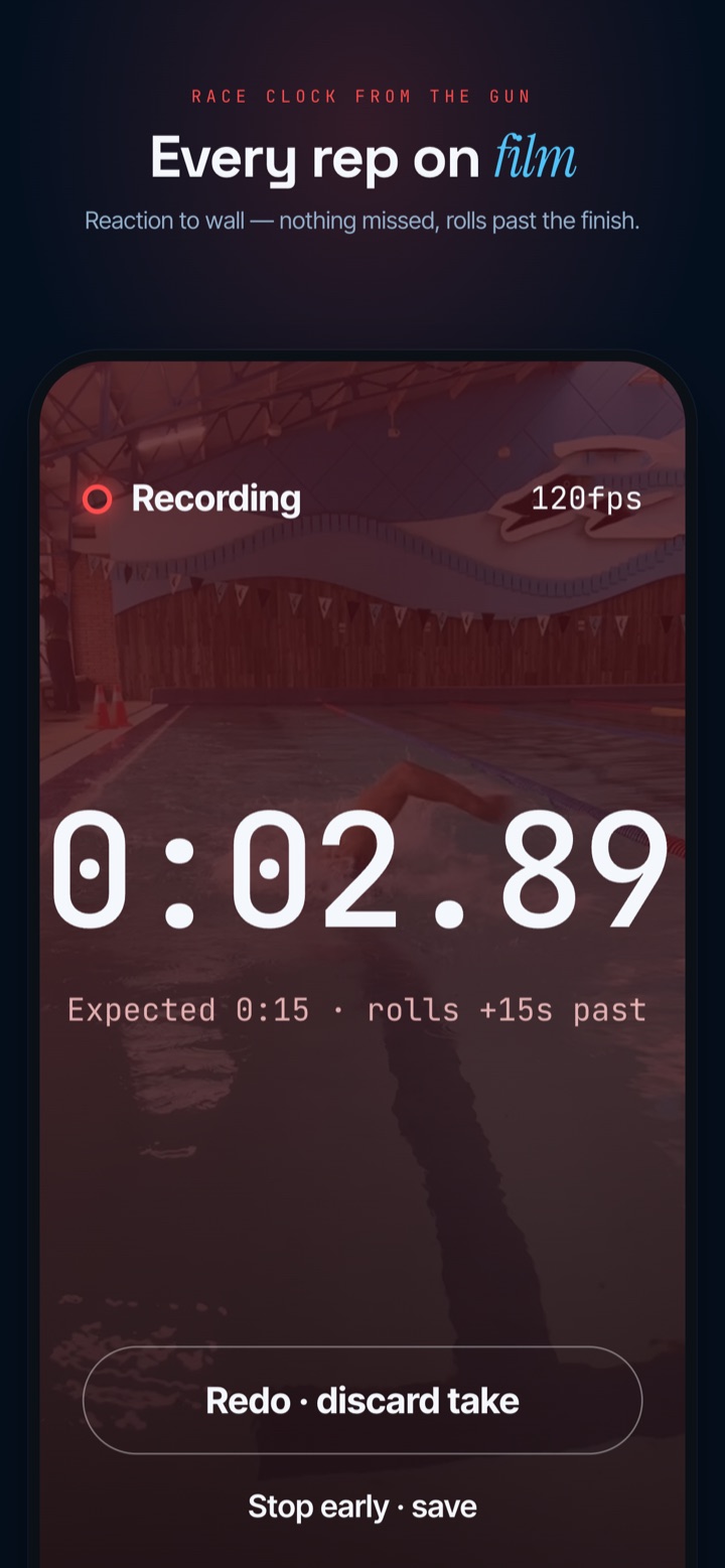 Recording — race clock burning from the gun